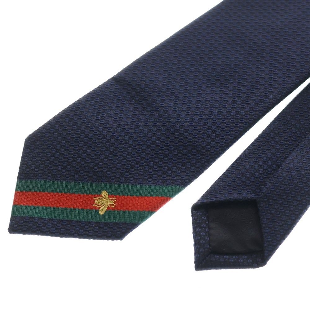 GUCCI (グッチ) ビー刺繍 シェリーライン ネクタイ クリアランス