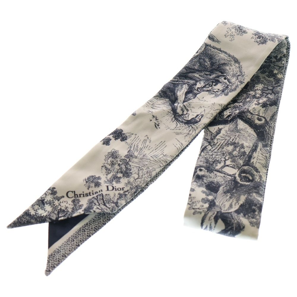 DIOR ディオール ミッツァ トワル ドゥ ジュイ ソヴァージュ スカーフ ネイビー ホワイト