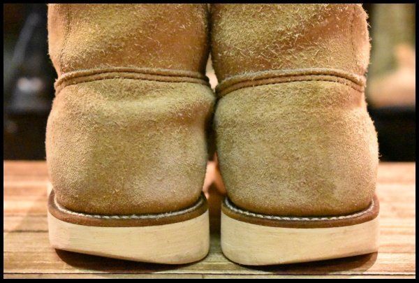  7 5 E 羽タグ 98年 レッドウィング 8168 スエード ペコス タン ラフアウト ベージュ クッションソール ブーツ redwing FL 045 ワークブーツ ブーツ 革靴