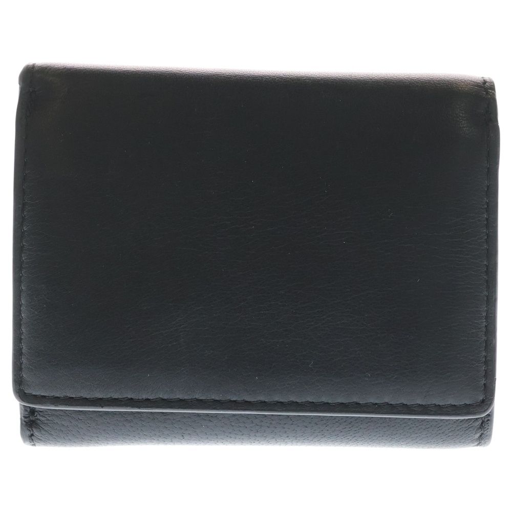 DIESEL三つ折り財布 ロゴ付き 新品 DIESEL ディーゼル 三つ折り財布 ビッグロゴ 本革 黒