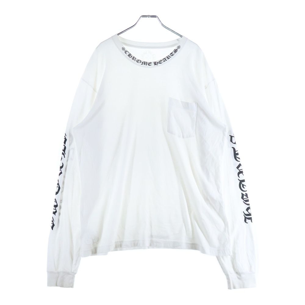 CHROME HEARTS (クロムハーツ) Neck Logo L/S Tee ネックロゴプリント
