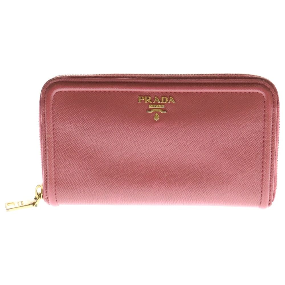 PRADA (プラダ) サフィアーノ レザー ラウンドジップ ウォレット 財布