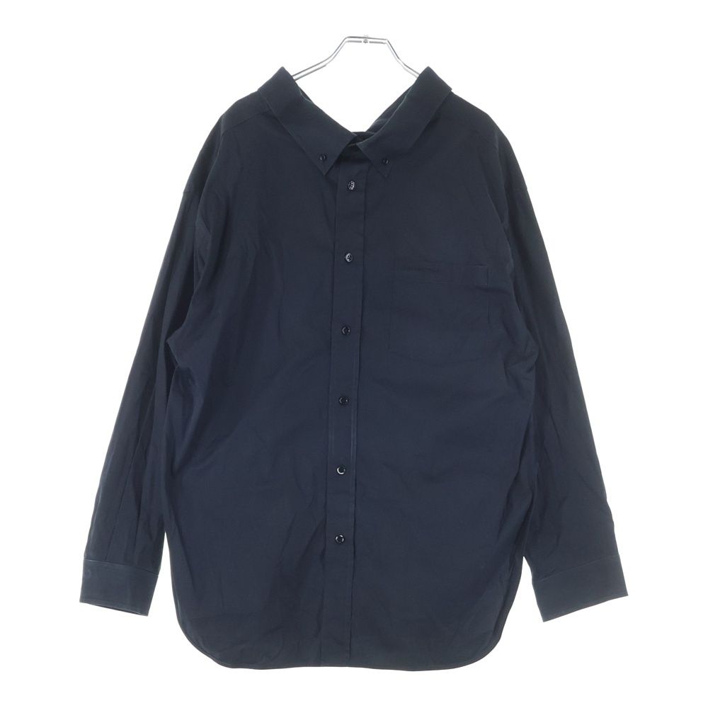 バレンシアガ ロゴ刺繍 スウィング ロングスリーブ コットンシャツ ブラック 491851 TWB 01