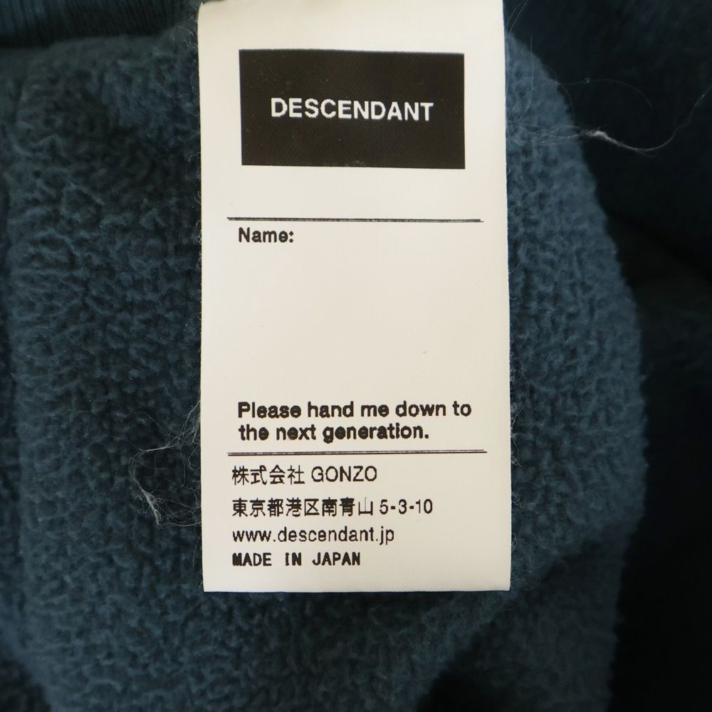 DESCENDANT (ディセンダント) TIDE HALFZIP FLEECE LS SHIRT タイド