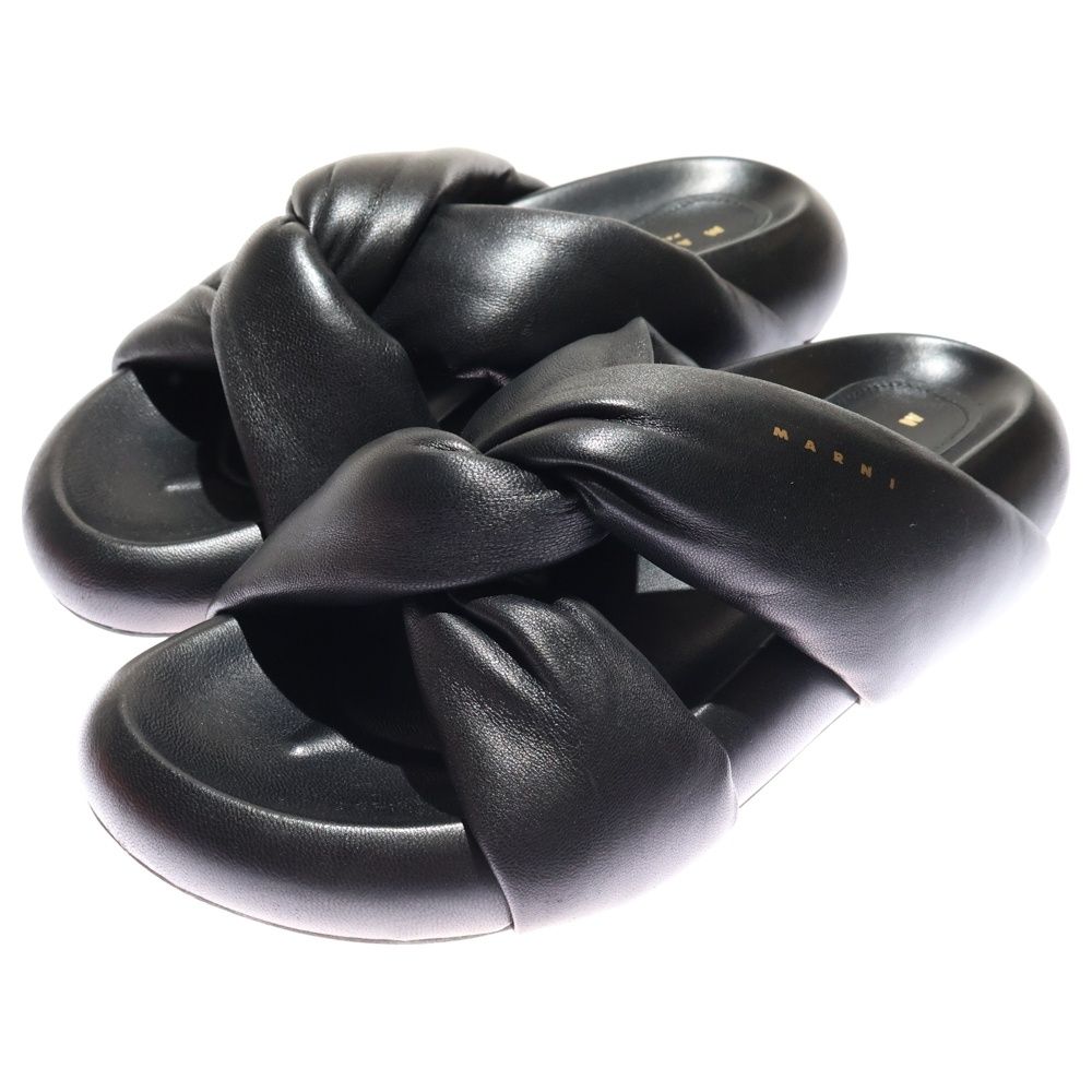 MARNI マルニ BUBBLE バブル ツイストレザー サンダル ブラック レディース