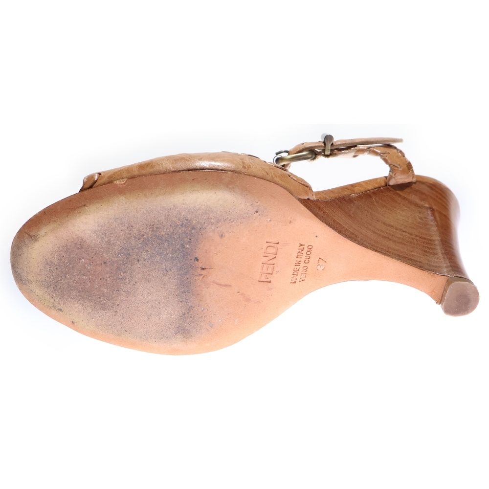 FENDI (フェンディ) Zeppa Capra Pergamena Wedge Sandals ウェッジ