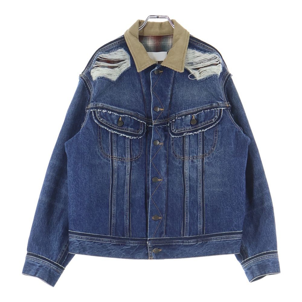 Maison Margiela 0 メゾンマルジェラ 23 AW × ペンドルトン ウエスタンヨーク ダメージ加工 デニム トラッカージャケット インディゴ STZ 092