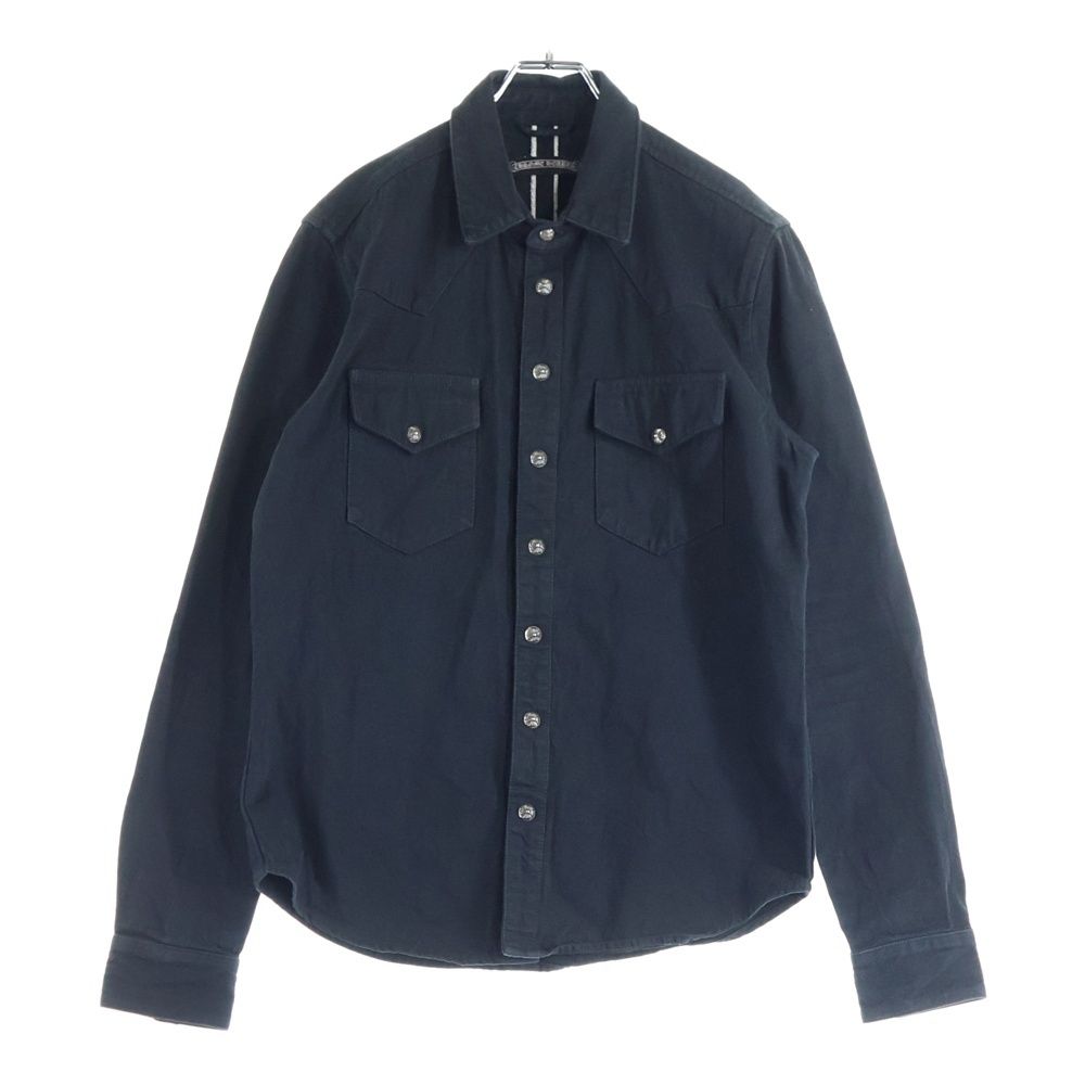 CHROME HEARTS クロムハーツ クロスボールボタン アームクロスパッチ デニムシャツ ブラック