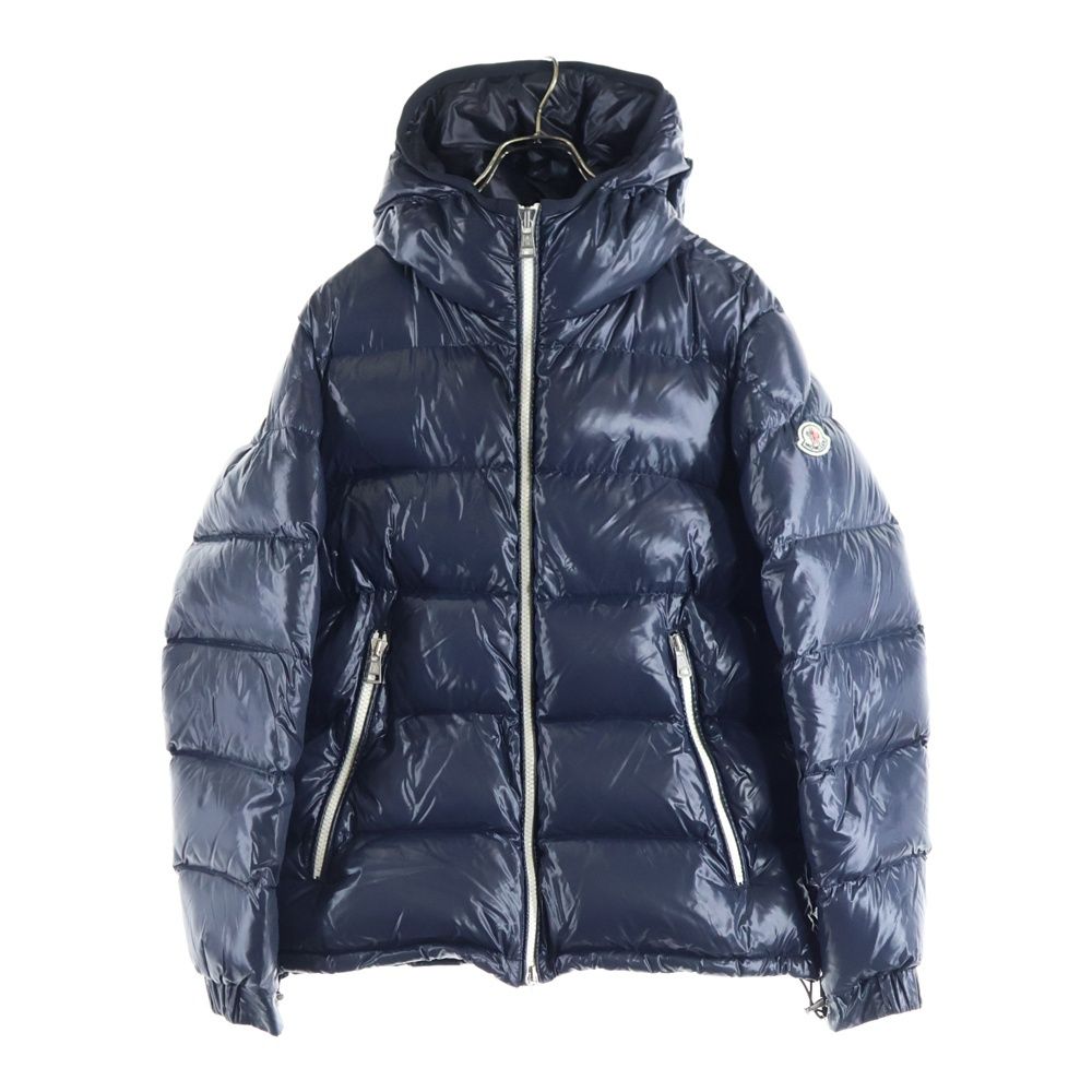 MONCLER モンクレール 17 AW BLIER JACKET ブリエア ジュッボット アームロゴデザイン ジップアップ フーデッド ダウンジャケット ネイビー