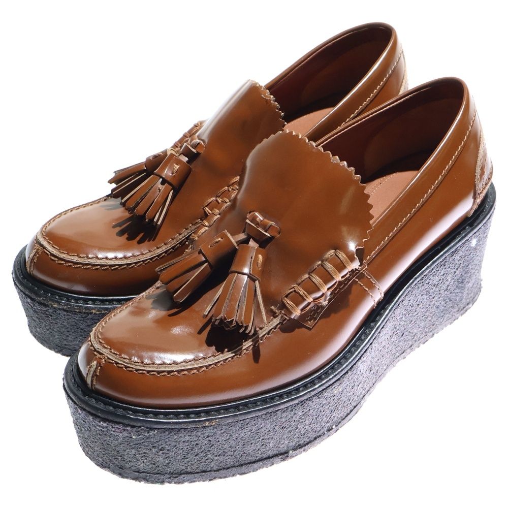 CELINE セリーヌ　厚底タッセルローファー　35 CELINE（セリーヌ） ゼブラ柄 タッセルローファー チャンキーヒール