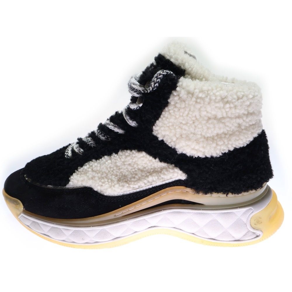 CHANEL (シャネル) ココマーク ボア ムートンハイカットスニーカー