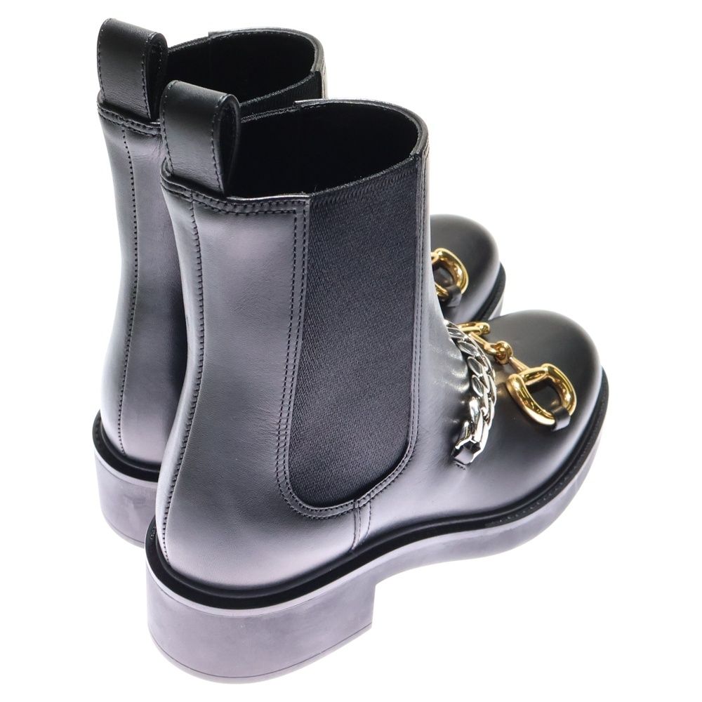 GUCCI (グッチ) ホースビット チェーン レザー サイドゴア チェルシー