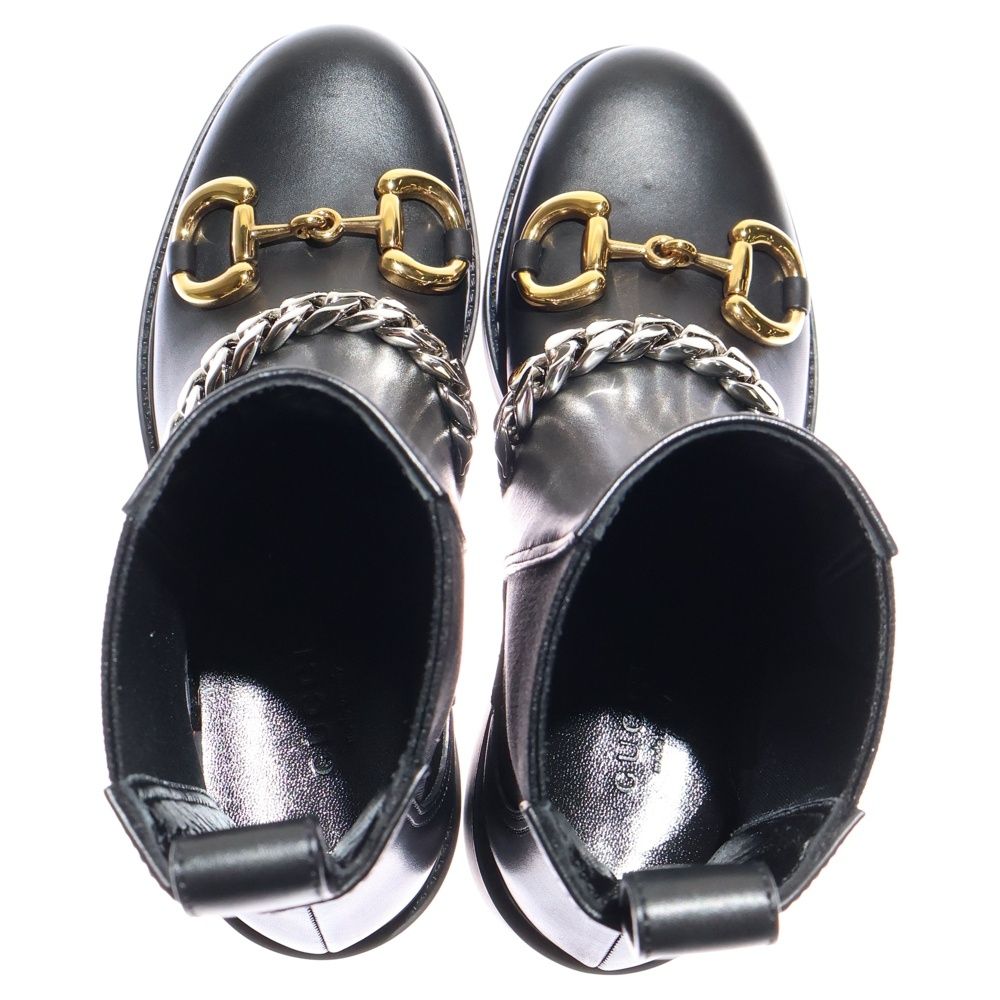GUCCI (グッチ) ホースビット チェーン レザー サイドゴア チェルシー