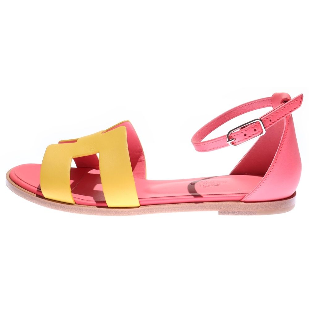 HERMES (エルメス) サントリーニ Hロゴ レザー ストラップ フラット