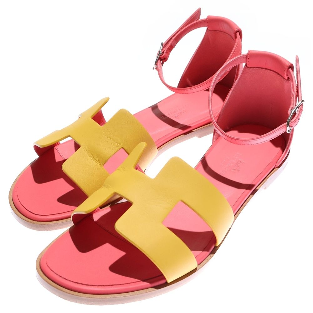 HERMES (エルメス) サントリーニ Hロゴ レザー ストラップ フラット