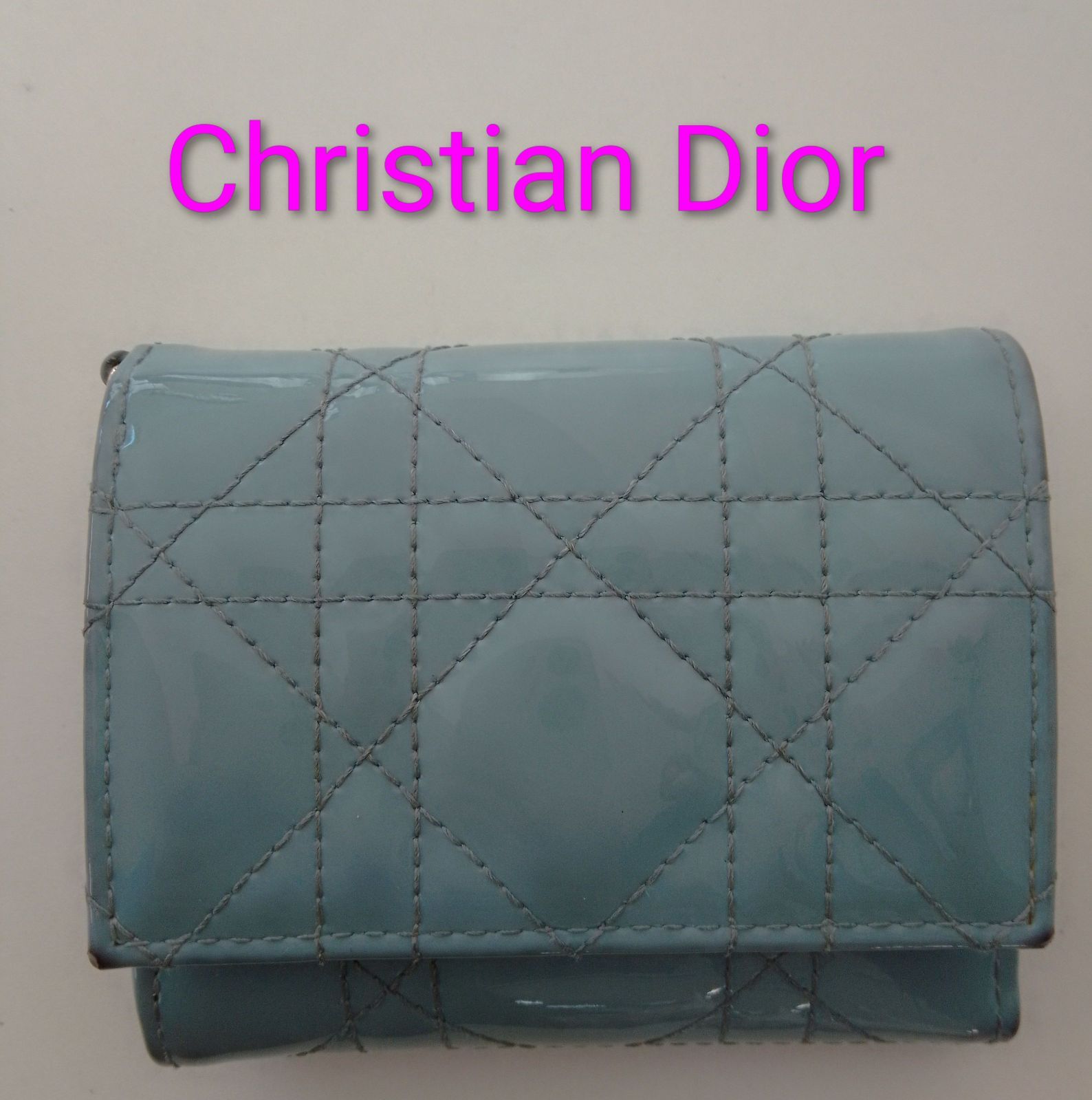 AQA 15 クリスチャンディオール カナージュ コンパクトウォレット 3つ折財布 ゴールド金具