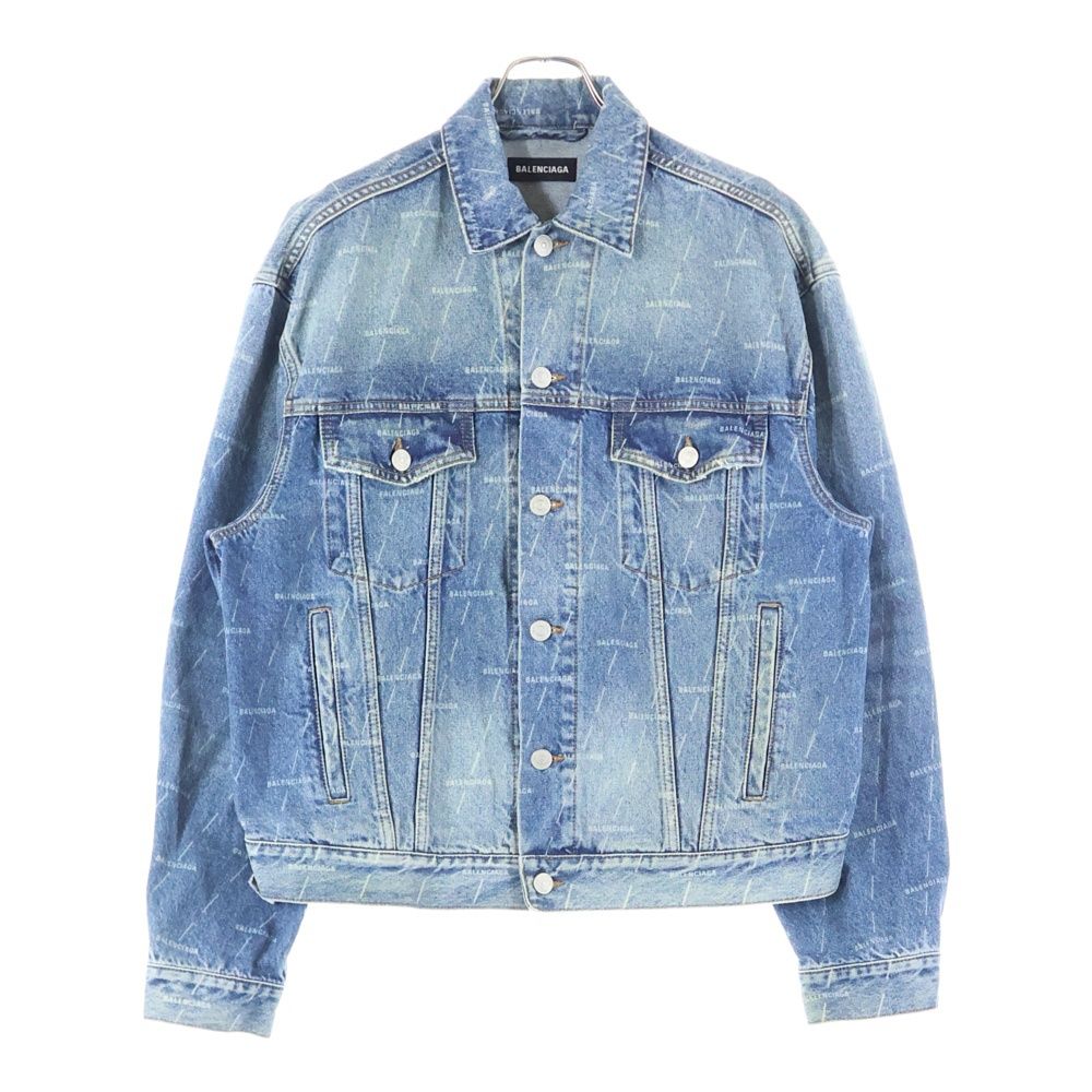 バレンシアガ DENIM ALL OVER LOGO JACKET 620731 TJW 53 ロゴプリントデニムジャケット インディゴ