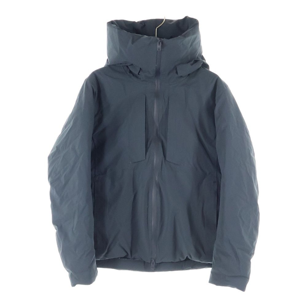 アタッチメント ナイロン ジップアップ フーデッド ダウンジャケット ブラック AB 03 238