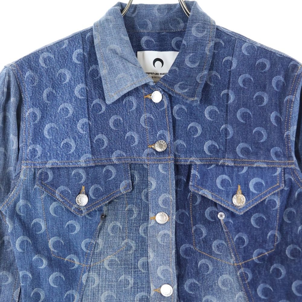 ふ*そ様 マリーンセル　Concealed Pockets ジャケット　ユニセッ MARINE SERRE (マリーン セル) 21SS Denim Jacket 総柄 デニム