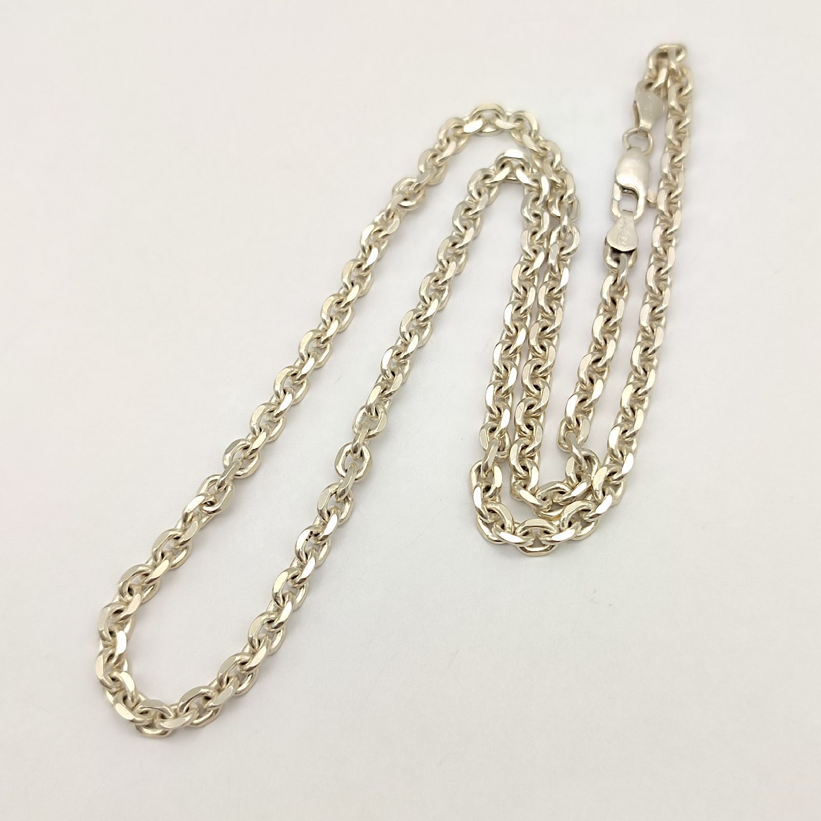 【53.5㎝ イタリア製 silver925】太角チェーンネックレス 美品】アルズニ ALZUNI チェーンネックレス 太角 ITALY SILVER