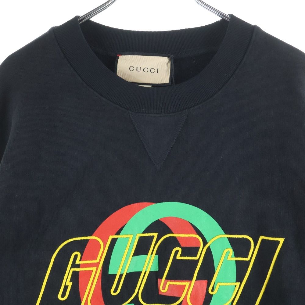 GUCCI (グッチ) インターロッキングG プリント ロゴ刺繍 クルーネック