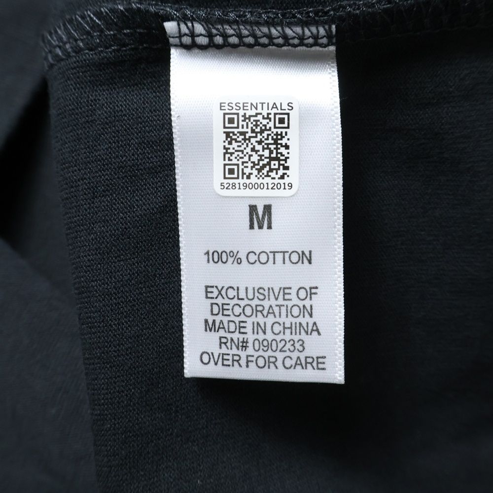 FEAR OF GOD ESSENTIALS フィアオブゴッド エッセンシャルズ L S T SHIRT FLOWER バックフラワーフォトプリント 長袖Tシャツ ロンT ブラック 七分 長袖カットソー トップス メンズ