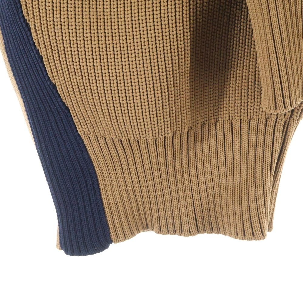 Sacai (サカイ) スタンドカラー 変形ニット ジップアップジャケット