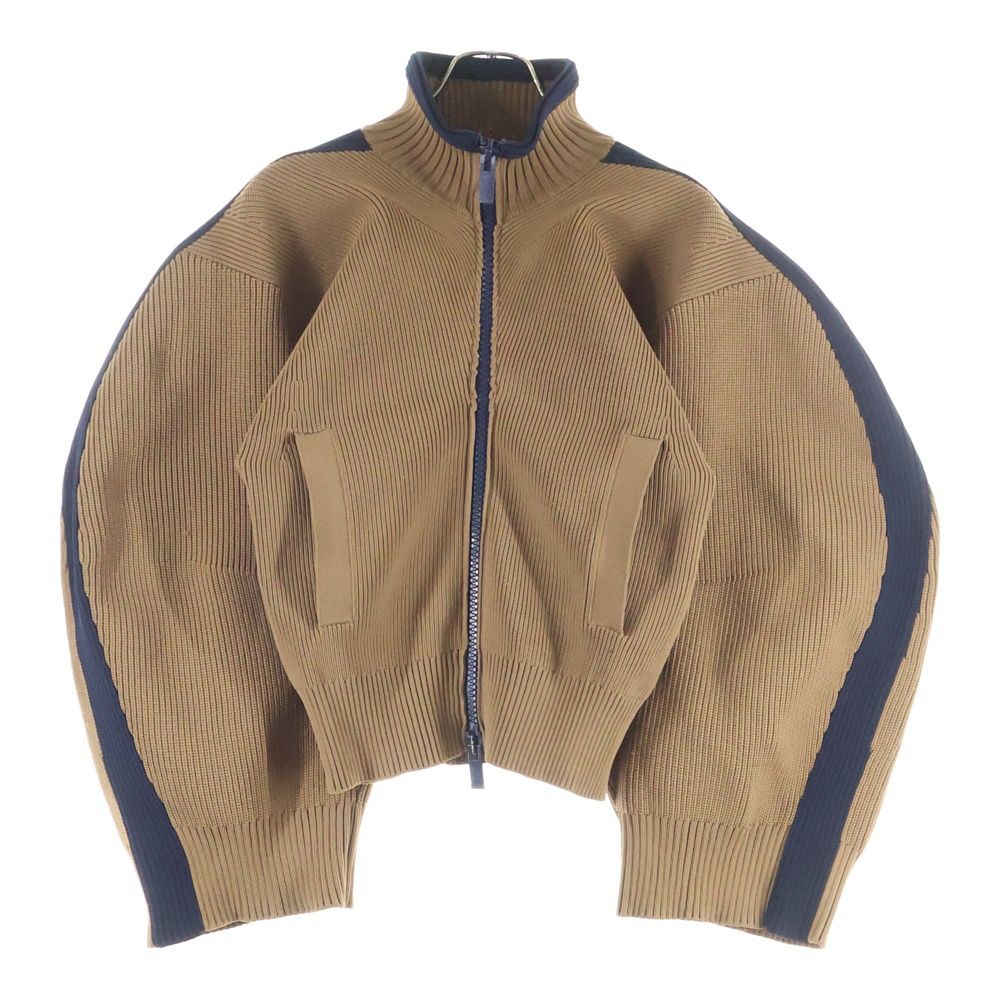 Sacai (サカイ) スタンドカラー 変形ニット ジップアップジャケット