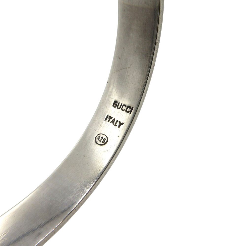  グッチ ベルトモチーフ バングル シルバー925 シルバー ブルー 0514 GUCCI バングル リストバンド アクセサリー