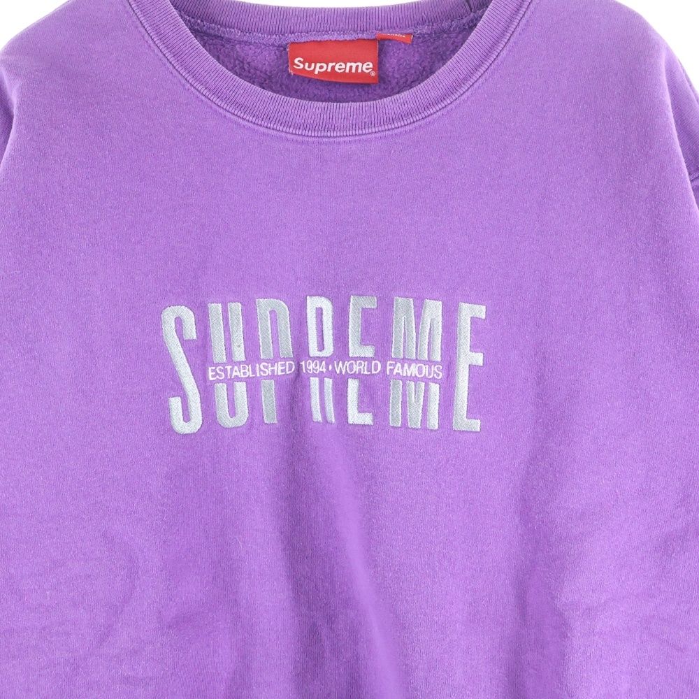Supreme パープル トレーナー 、刺繍 クラブ、オシャレ、スノボ、激レア Supreme 紫 刺繍ロゴ トレーナー - メルカリ