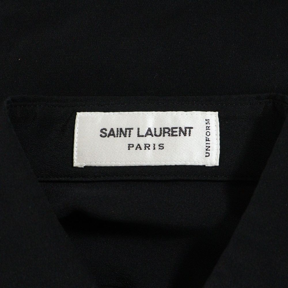  SAINT LAURENT PARIS サンローランパリ uniform shirt 636994 Y 100 W 長袖ドレスボタンシャツ ブラック 長袖 Tシャツ カットソー