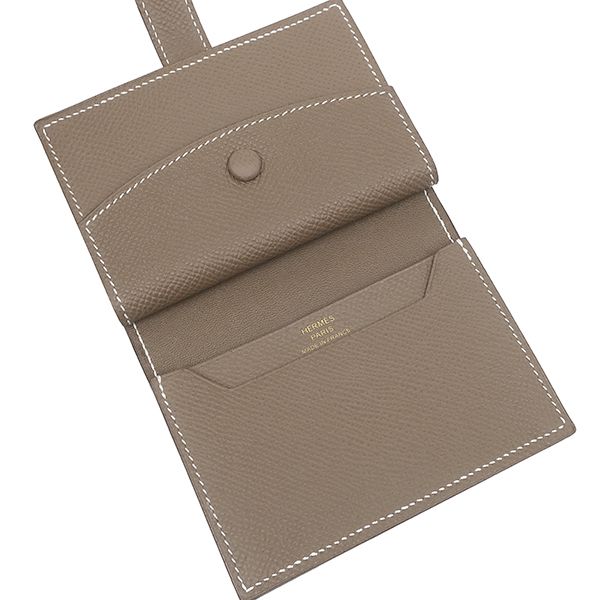 エルメス ベアンミニ エトゥープ ヴォーエプソン ゴールド金具 二つ折り財布 エルメス HERMES 二つ折り財布 ベアンミニ ヴォーエプソン エトゥープ