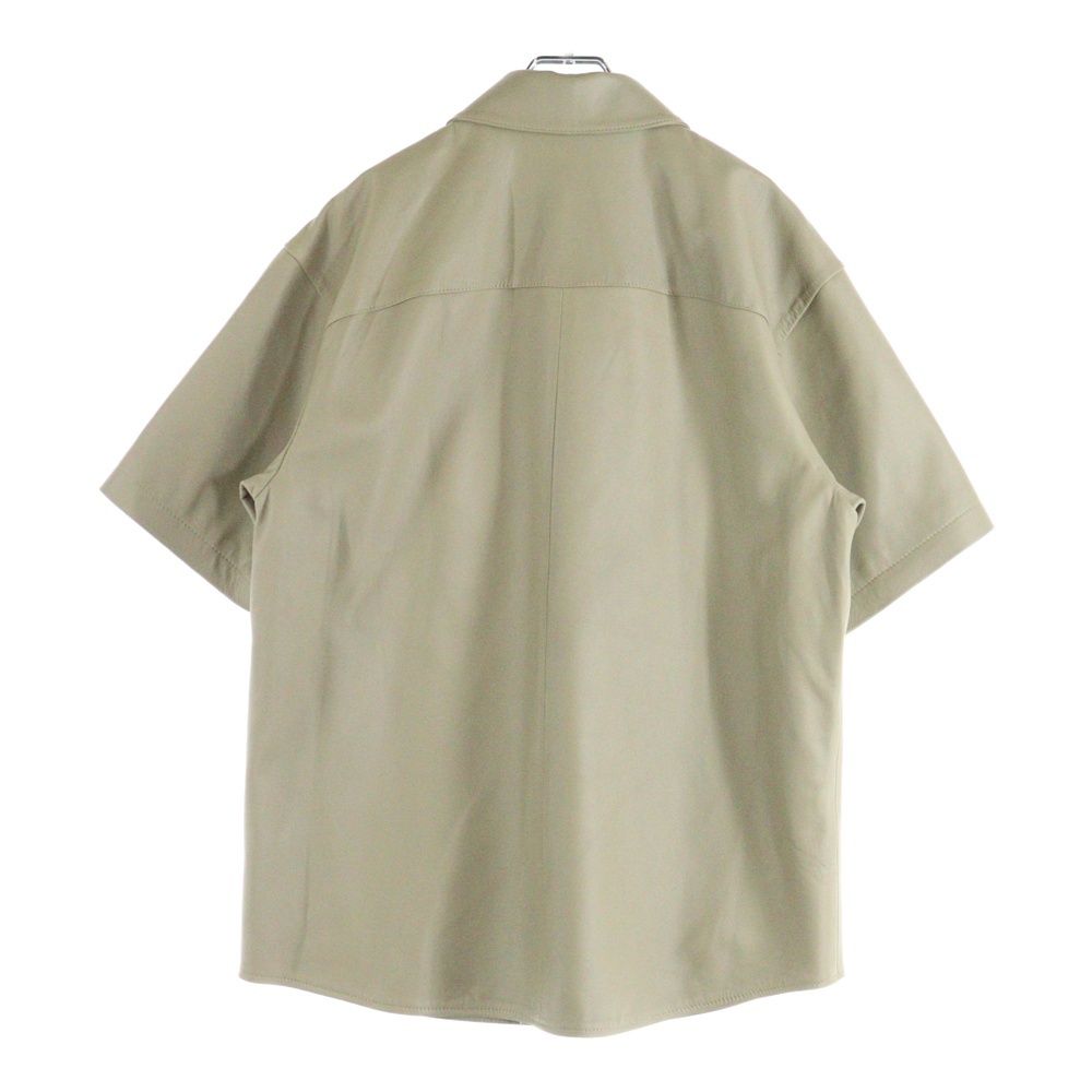 SUPREME シュプリーム 23 AW S Leather Work Shirt ショートスリーブ 半袖 レザーワークシャツ ベージュ Tシャツ トップス メンズ