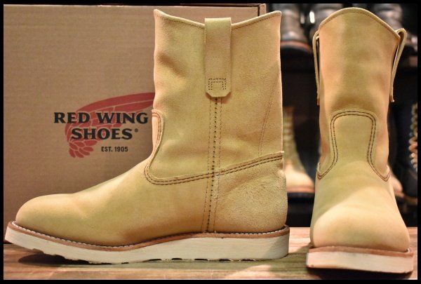 8.5 E 25年 レッドウィング 8168 スエード ペコス ホーソーン アビレーン ラフアウト ベージュ ブーツ redwing FL 055