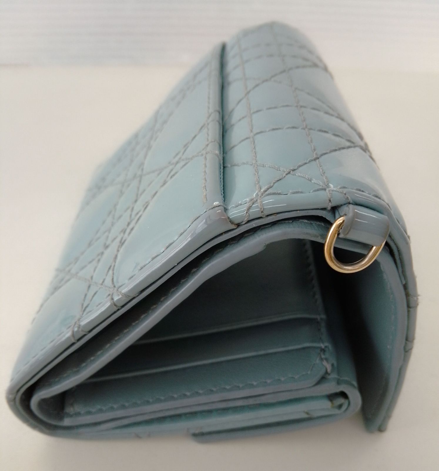  AQA 15 クリスチャンディオール カナージュ コンパクトウォレット 3つ折財布 ゴールド金具 三つ折り財布 折り財布