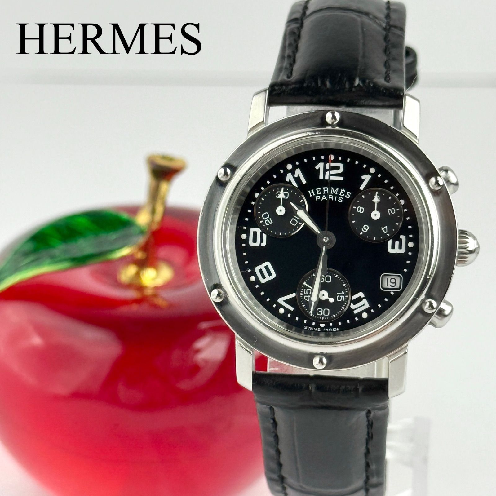 エルメス クリッパー CL1.310 新品ベルト 新品電池 レディース 664