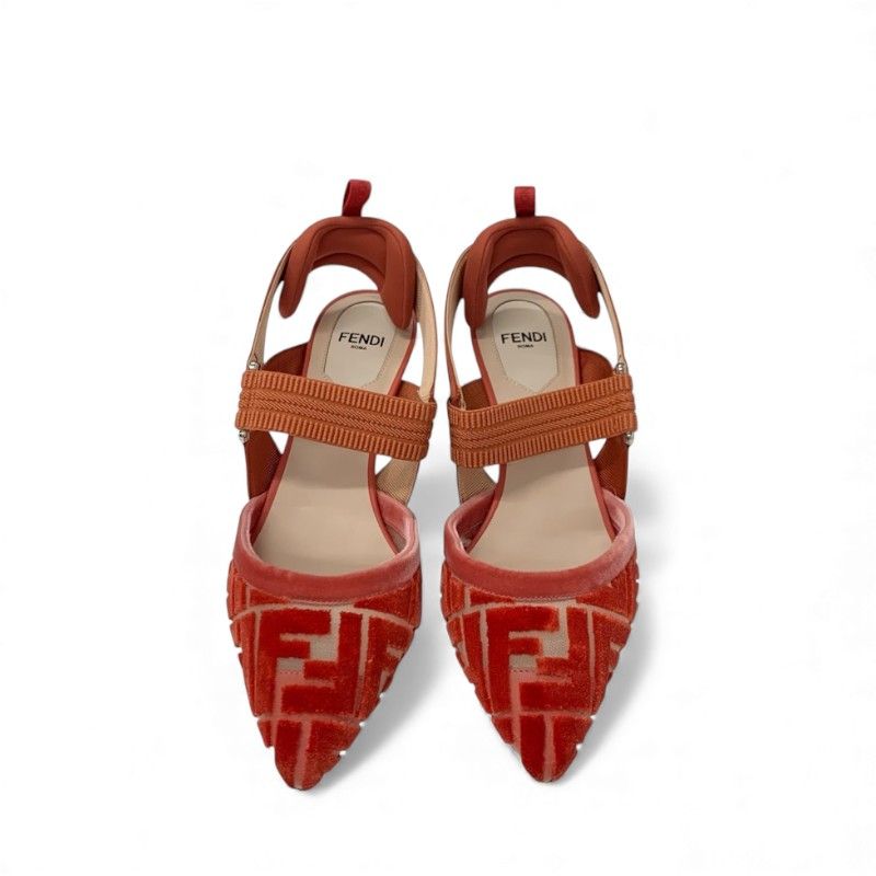フェンディ FENDI コリブリ パンプス 靴 シューズ ベロア ファブリック