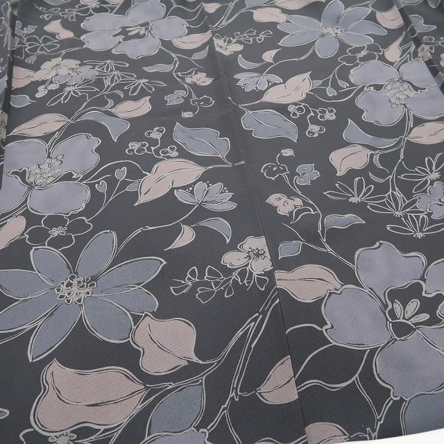  ❁tomihisa❁ 着物 正絹 仕付け糸付 ロング丈 シックな花々の風を感じる躍動 長羽織 5314 羽織 着物 浴衣