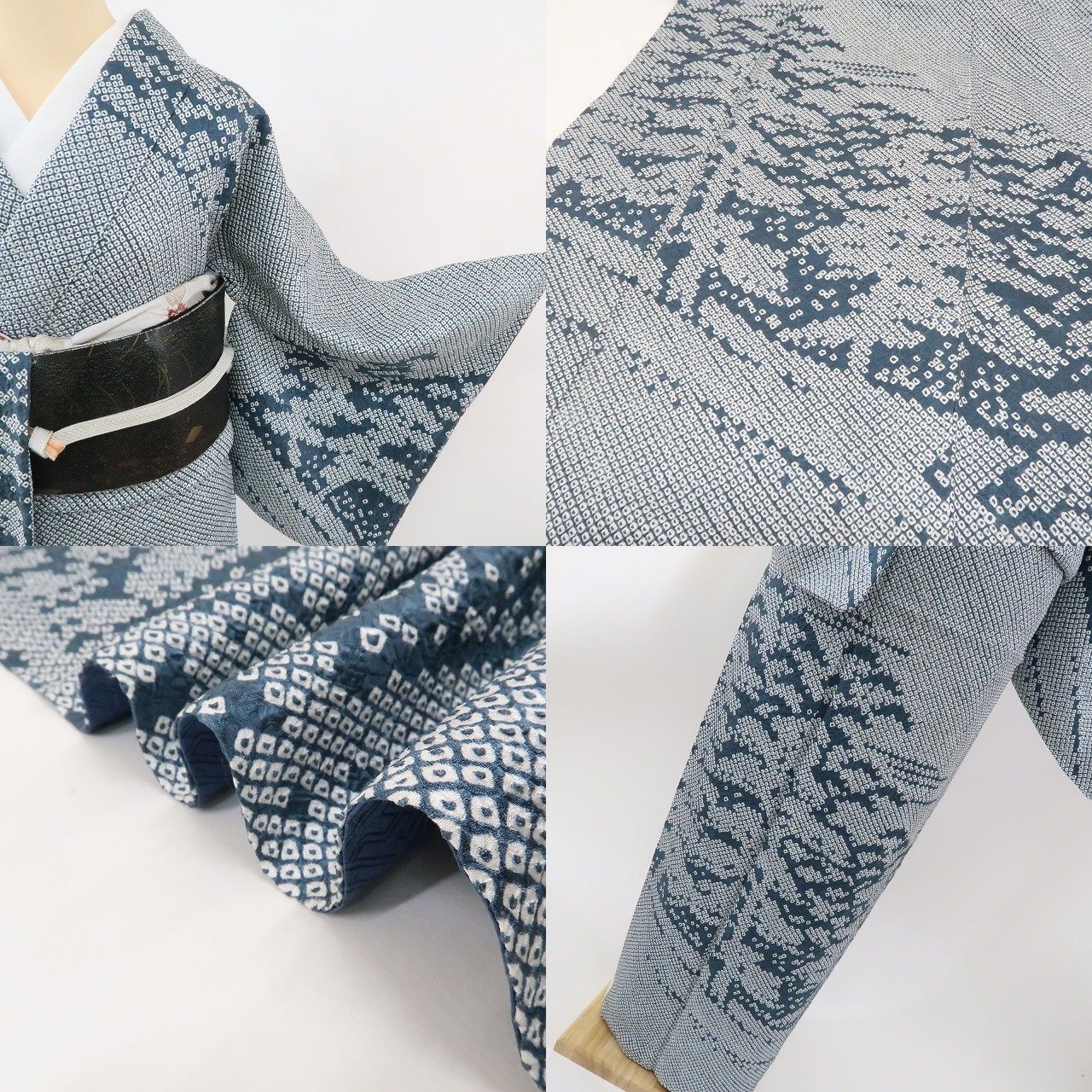 ✾まめ藤✾m512＊正絹 総絞り 松 ワイドサイズ 手縫い仕立て 訪問着