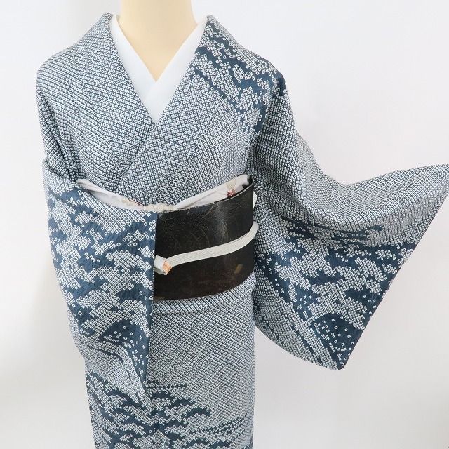 ✾まめ藤✾m512＊正絹 総絞り 松 ワイドサイズ 手縫い仕立て 訪問着