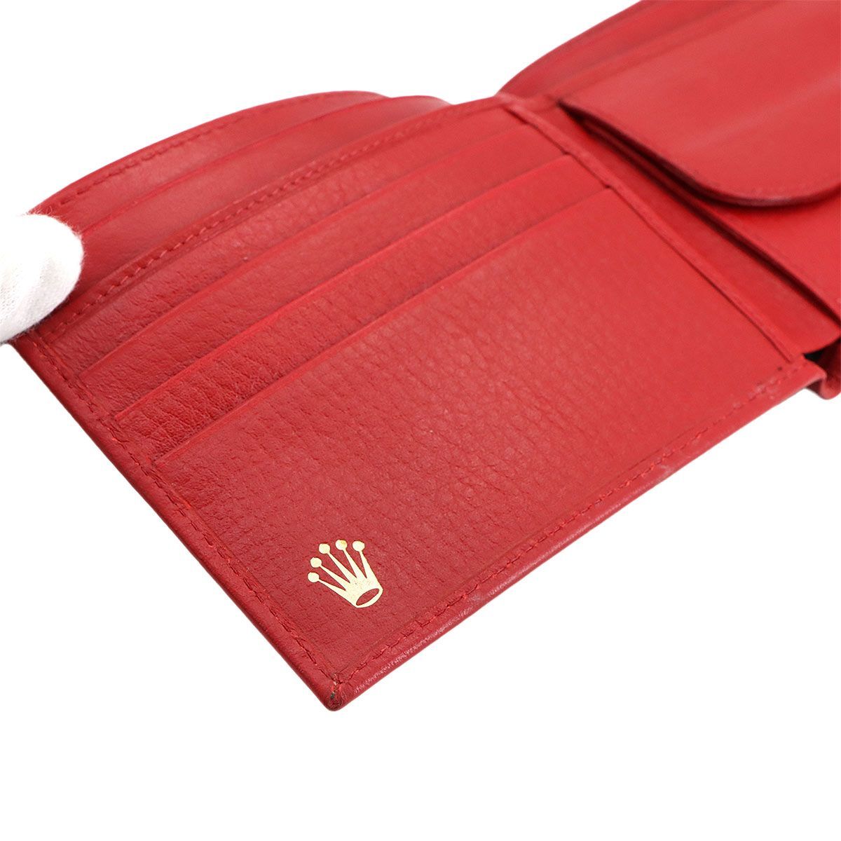 Rolex ロレックス 財布 二つ折り レザー ロゴ 赤 レッド 非売品