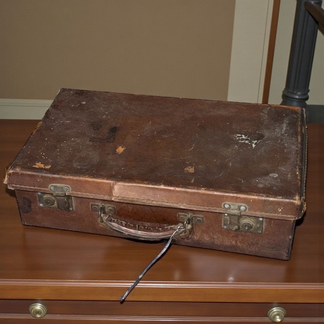 アンティーク ブラウン レザーケース スーツケース ヴィンテージ