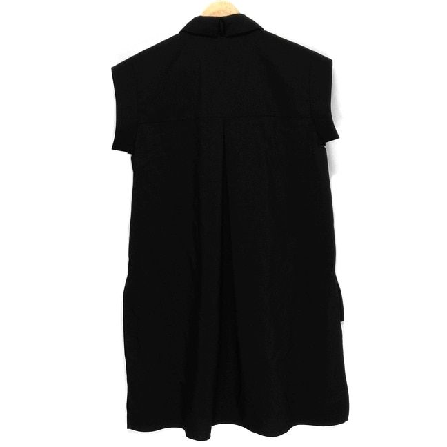 ADORE アドーア 半袖シャツブラウス サイズ38 M レディース - 黒 ボウタイリボン着脱可