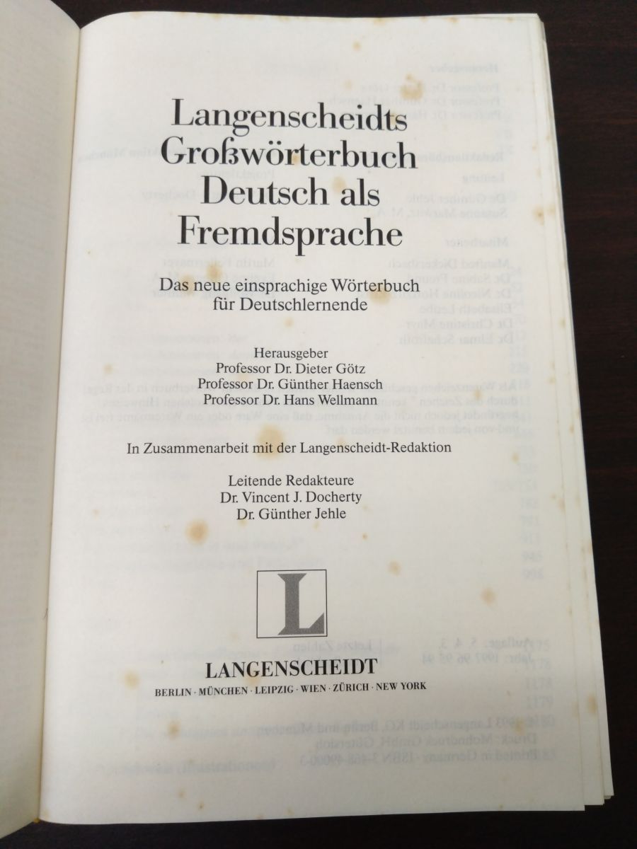 【洋書／独語】【語学】 Grossworterbuch Deutsch als Fremdsprache Dieter Goetz（ディーター・ゲッツ） Langenscheidt ELT GmBH Deutsch Großwörterbuch als deutschen Sprache Institut&frasl;辞書&frasl;語学&frasl;独語&frasl;勉強&frasl;学習&frasl;B