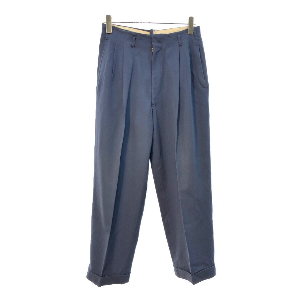 50年代 2タック スラックスパンツ ヴィンテージ ブルー メンズ W 30 L 26相当 古着 X 0741