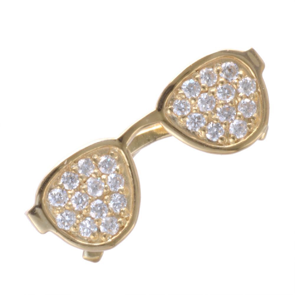 ペンダントトップ メンズ K 18 18金 イエローゴールド ダイヤモンド メガネ サングラス ペンダントヘッド 刻印入り 鑑別書付き マート Shops店