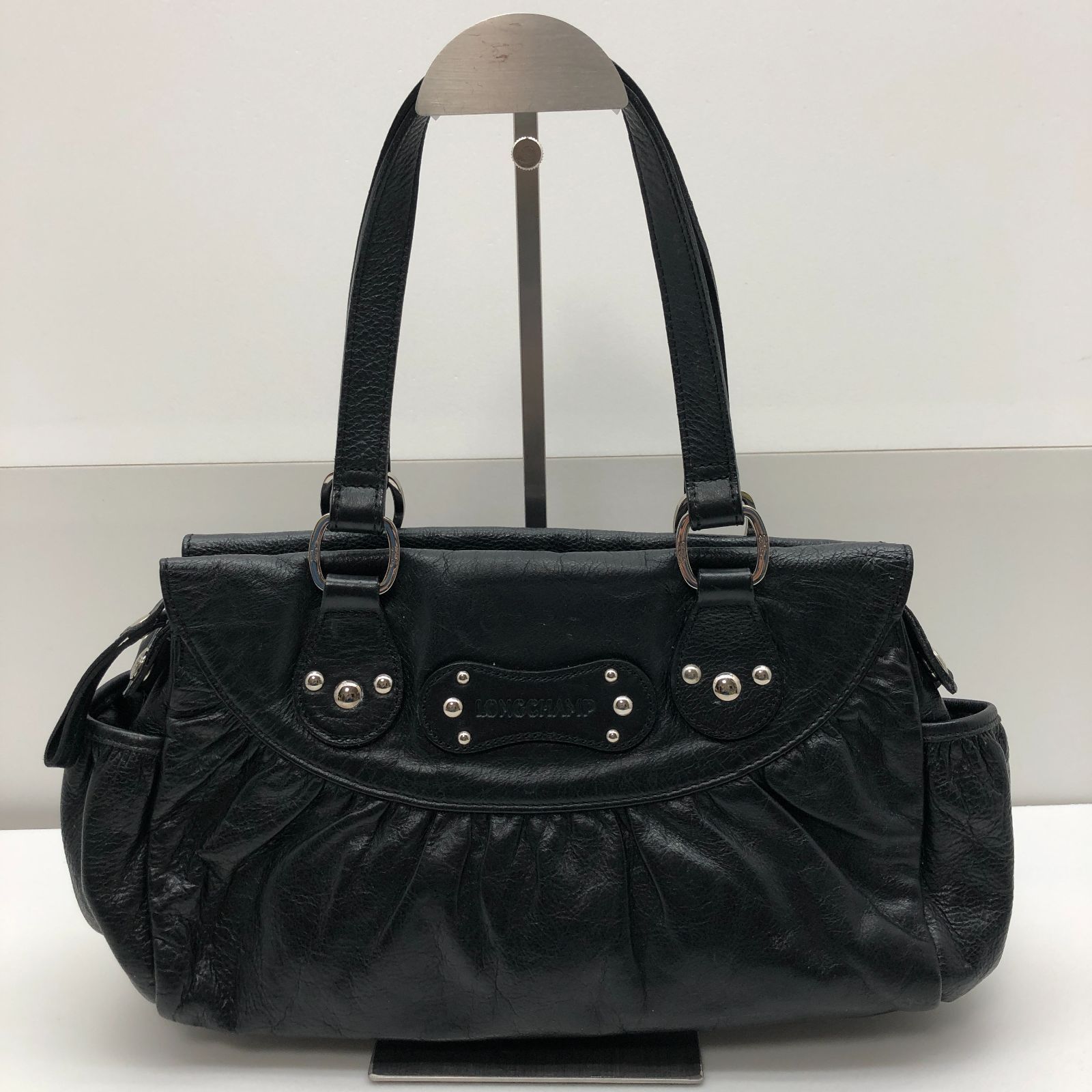 レザー ハンドバッグ ブラック ロンシャン SGSS 26-0040