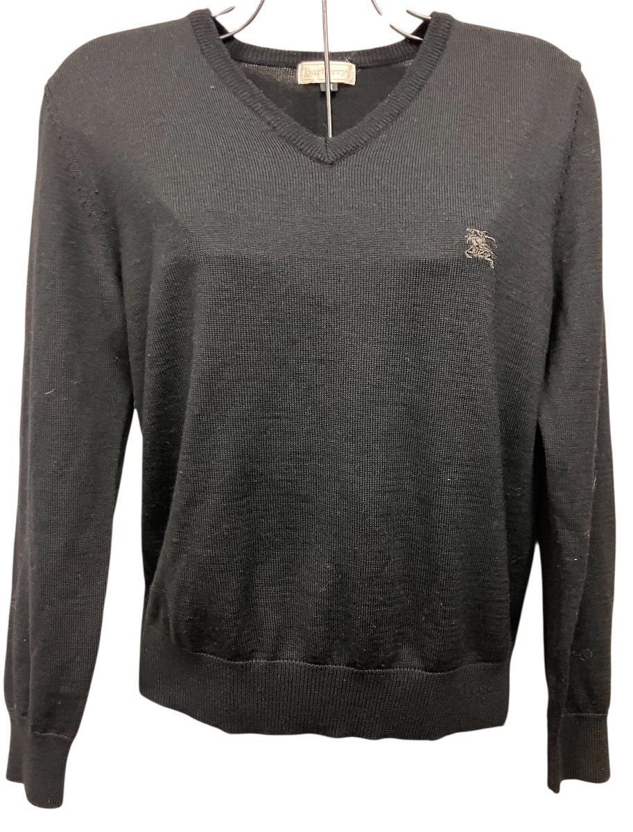 ZHC 12 Burberrys バーバリー 羊毛95％ カシミヤ5％ V首長袖カットソー Mサイズ