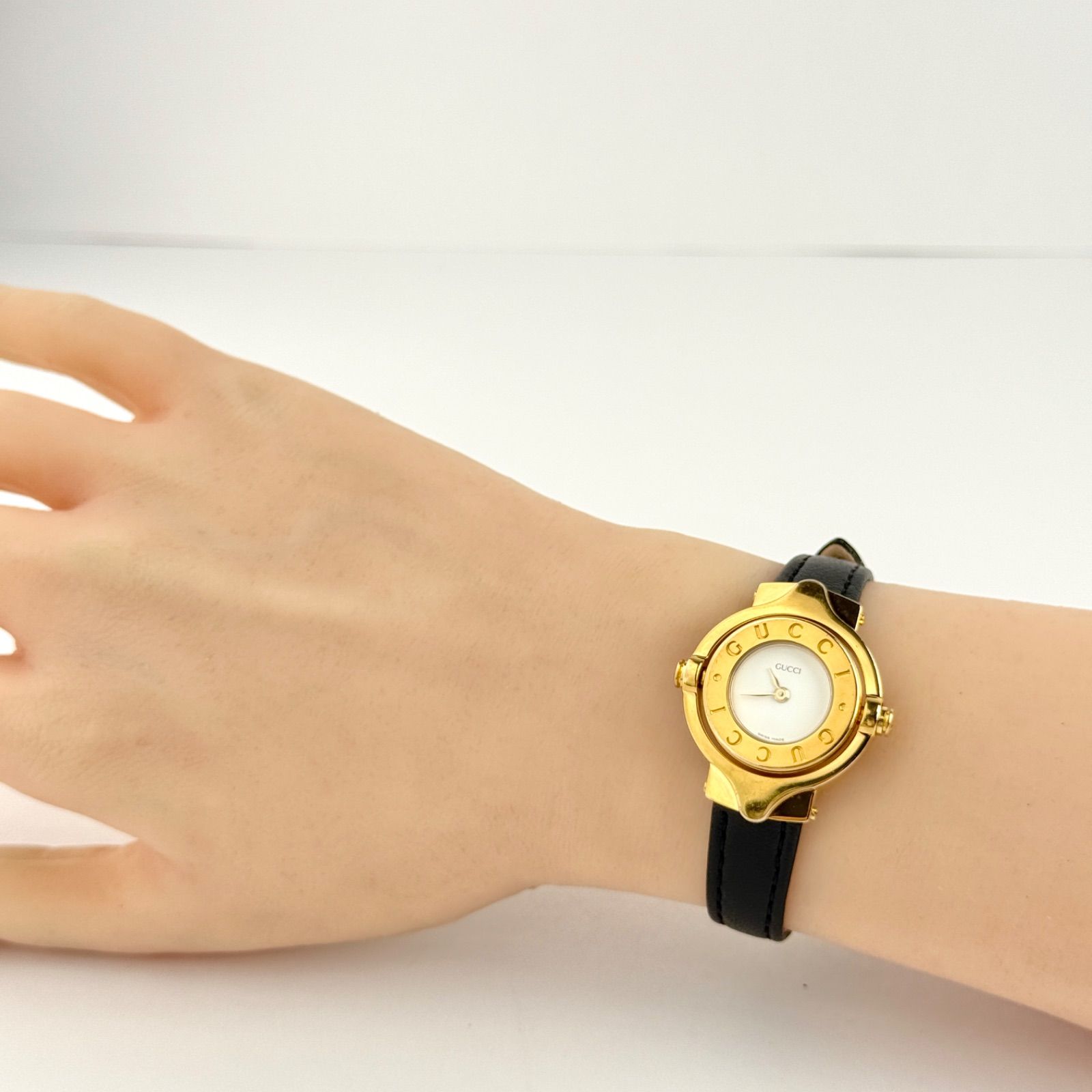 グッチ 6600 L ターンフェイス ベルト 電池 レディース 476