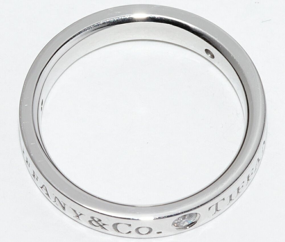 ティファニー　フラットバンドリング　3Pダイヤ　PT950 ティファニーフラットバンドリング 3Pダイヤ #7.5 レディース Pt950